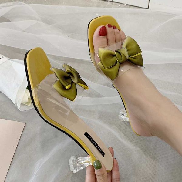 slippers fashion pvc transparent female sweet bow heels sandals summer mules shoes women clear slides, Black
slippers fashion pvc transparent female sweet bow heels sandals summer mules shoes women clear slides, Black