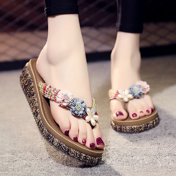 2020 new handmade flower women shoes thick bottom non-slip lady flip-flops fashion casual platform female outside slippers, Black
2020 new handmade flower women shoes thick bottom non-slip lady flip-flops fashion casual platform female outside slippers, Black