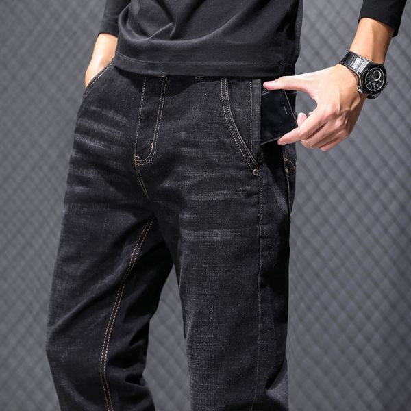 men's jeans 2021 autumn classic style grey black slim anti-theft zipper cotton elastic regular fit denim pants male brand trousers, Blue
men's jeans 2021 autumn classic style grey black slim anti-theft zipper cotton elastic regular fit denim pants male brand trousers, Blue