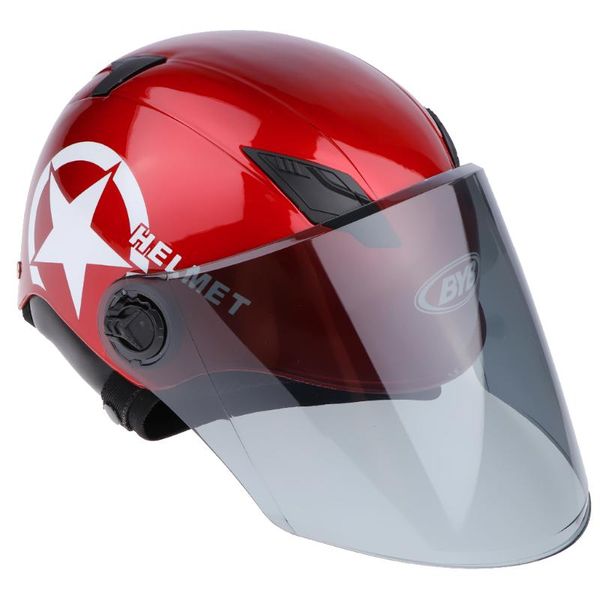 open face motorcycle helmet racing street sports red+tawny lens 
open face motorcycle helmet racing street sports red+tawny lens