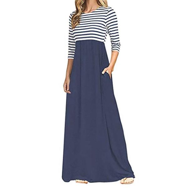 women stripe long sleeve high waist boho long maxi dresses with pockets women elegant summer dresses 2020, Black;gray
women stripe long sleeve high waist boho long maxi dresses with pockets women elegant summer dresses 2020, Black;gray