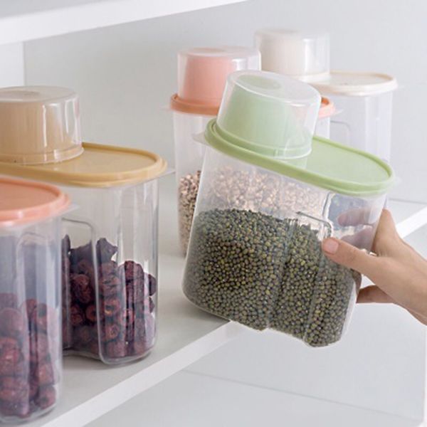 transparent leakproof storage bottle kitchen container plastic kitchen sealed plastic storage box multigrain tank
transparent leakproof storage bottle kitchen container plastic kitchen sealed plastic storage box multigrain tank