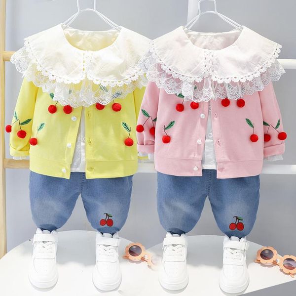 baby girl clothes autumn new lace blouse children three-piece cherry cardigan cute suit jeans girls 0-4 years old fashion suit, White
baby girl clothes autumn new lace blouse children three-piece cherry cardigan cute suit jeans girls 0-4 years old fashion suit, White