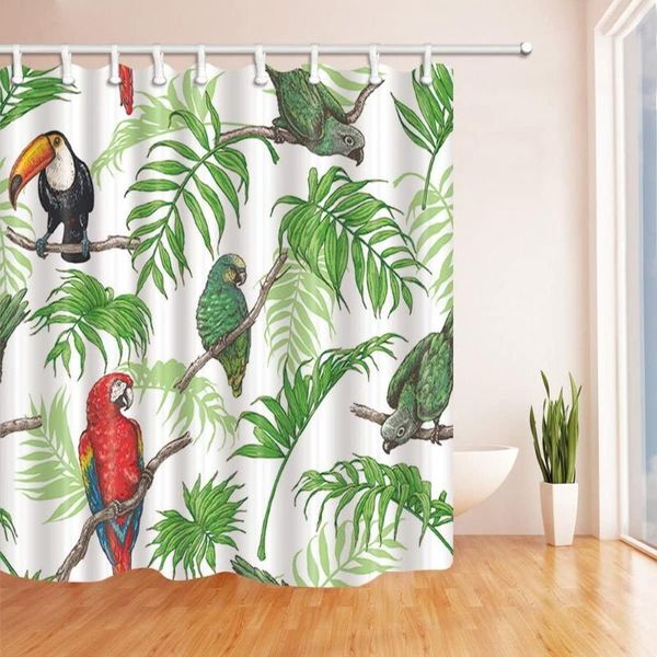 birds decor parrot and toucan in tropical palm leaves shower curtains for bathroom polyester fabric waterproof bath curtain
birds decor parrot and toucan in tropical palm leaves shower curtains for bathroom polyester fabric waterproof bath curtain
