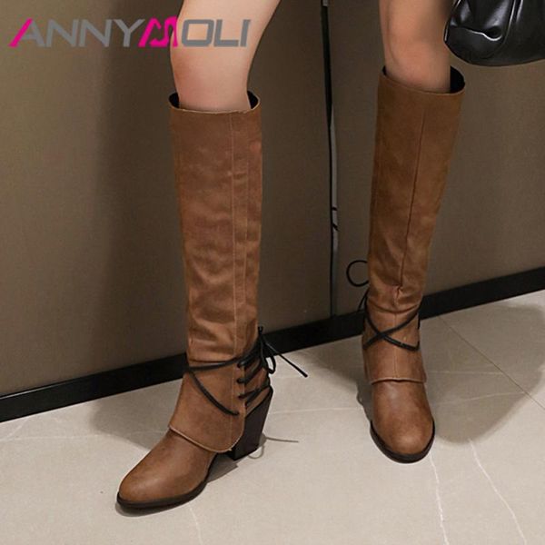 annymoli knee high boots high heel woman boots chunky heel long cross tied female shoes autumn winter red large size 34-43, Black
annymoli knee high boots high heel woman boots chunky heel long cross tied female shoes autumn winter red large size 34-43, Black