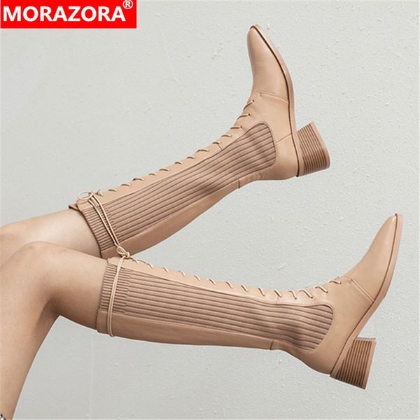 morazora new arrival women boots winter knee high boots fashion lace up black apricot color ladies shoes
morazora new arrival women boots winter knee high boots fashion lace up black apricot color ladies shoes