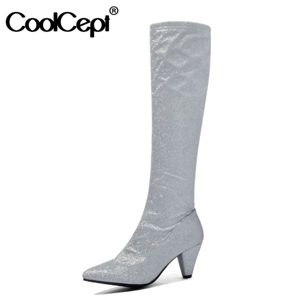 coolcept size 32-43 women knee boots fashion zipper high heel winter shoes woman bling long boot office lady party footwear, Black
coolcept size 32-43 women knee boots fashion zipper high heel winter shoes woman bling long boot office lady party footwear, Black
