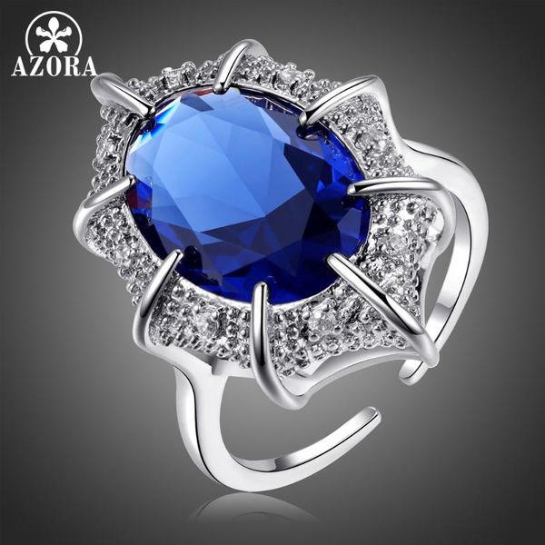 azora design trendy adjustable open size ring for women party or dating shiny oval blue cubic zirconia white gold jewelry tr0237, Golden;silver
azora design trendy adjustable open size ring for women party or dating shiny oval blue cubic zirconia white gold jewelry tr0237, Golden;silver