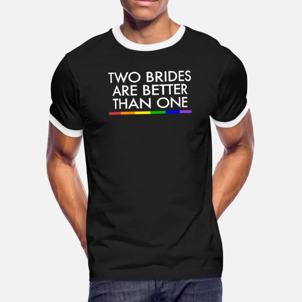 two brides are better than one gay pride lesbian t shirt men design 100% cotton plus size 3xl clothing cute authentic spring leisure shirt
two brides are better than one gay pride lesbian t shirt men design 100% cotton plus size 3xl clothing cute authentic spring leisure shirt