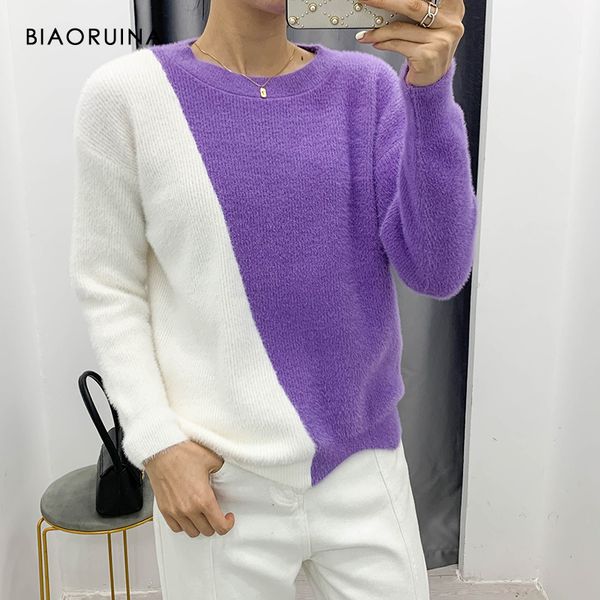 women's sweaters biaoruina 2021 autumn arrival french style wild color matching wave hem short pullover street fashion sweater, White;black
women's sweaters biaoruina 2021 autumn arrival french style wild color matching wave hem short pullover street fashion sweater, White;black