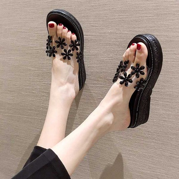 sweet crystal flowers platform sandalias mujer creepers open toe slippers 2-style gold carved transparent band sandals women2020, Black
sweet crystal flowers platform sandalias mujer creepers open toe slippers 2-style gold carved transparent band sandals women2020, Black