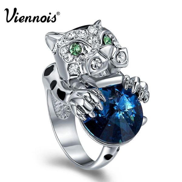 viennois luxury leopard size rings for women blue crystal rhinestone paved female finger rings party ring fashion jewelry, Golden;silver
viennois luxury leopard size rings for women blue crystal rhinestone paved female finger rings party ring fashion jewelry, Golden;silver