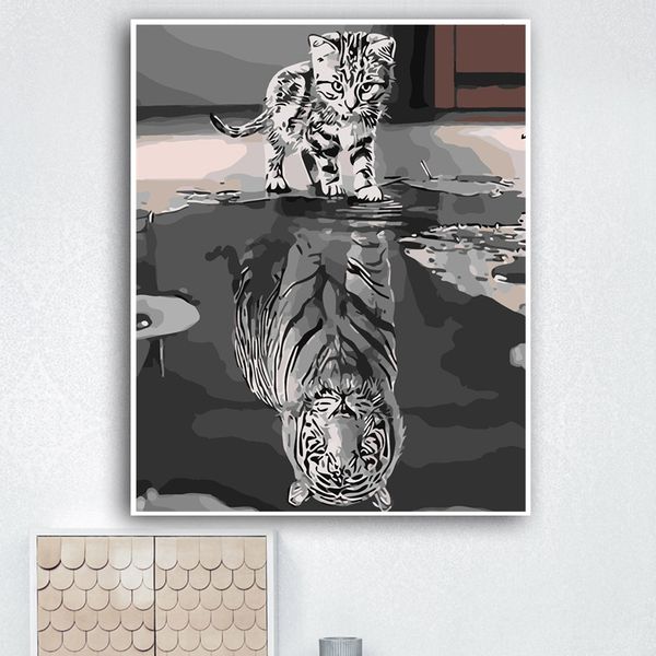 yijie diy картина числа отражение кот тигр рисунок на холсте расписанную живописи подарка diy домашнее украшение
yijie diy картина числа отражение кот тигр рисунок на холсте расписанную живописи подарка diy домашнее украшение