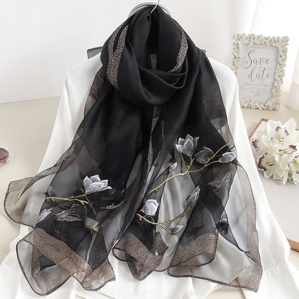 luxury summer light thin silk wool scarf female long shawl women sunscreen bandana floral embroidery girl scarves soft stoles, Blue;gray
luxury summer light thin silk wool scarf female long shawl women sunscreen bandana floral embroidery girl scarves soft stoles, Blue;gray