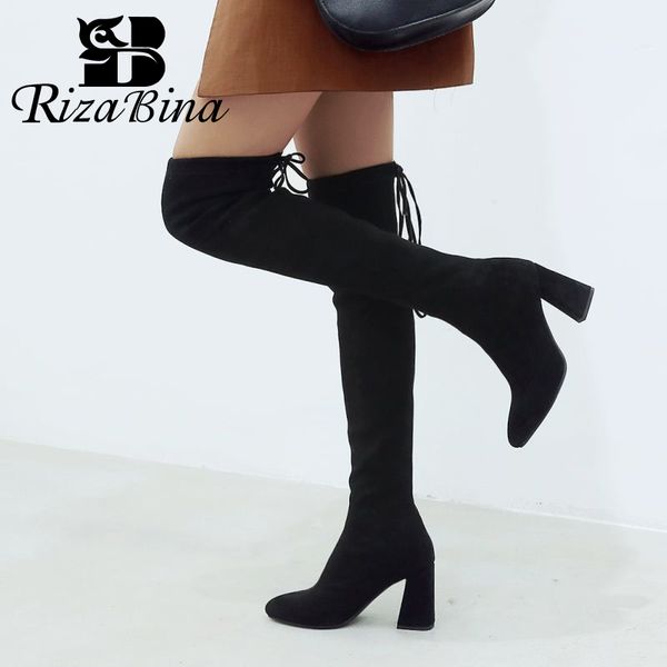 rizabina women thigh high boots autumn winter new arrival stretch shoes for women pointed toe high heel boots size 33-43, Black
rizabina women thigh high boots autumn winter new arrival stretch shoes for women pointed toe high heel boots size 33-43, Black