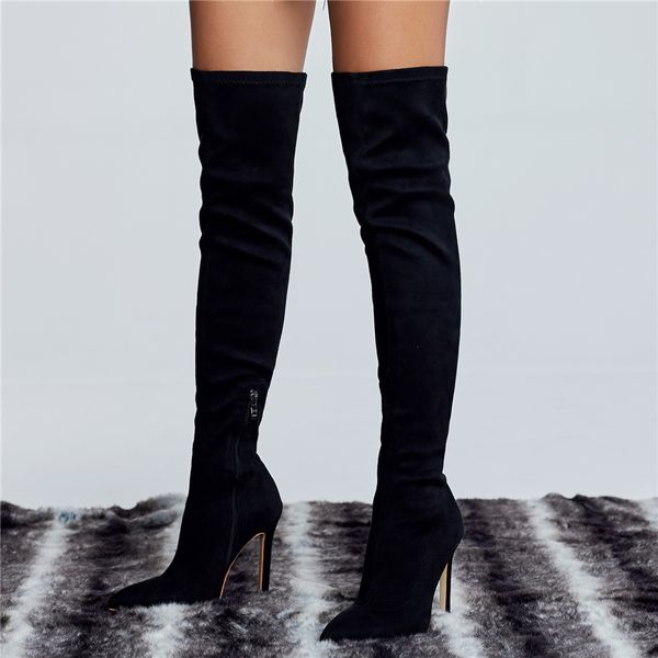 2020 brand stretch suede thigh high heel boots women winter boots stiletto heels over the knee plus size female shoes, Black
2020 brand stretch suede thigh high heel boots women winter boots stiletto heels over the knee plus size female shoes, Black