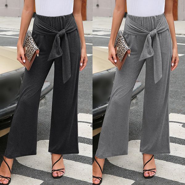 women's pants & capris woman casual elastic wide leg high waist long pant tie loose trousers, Black;white
women's pants & capris woman casual elastic wide leg high waist long pant tie loose trousers, Black;white