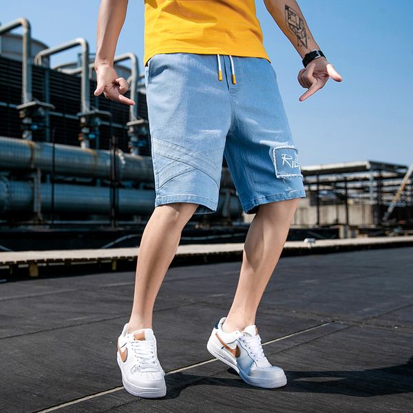 men's shorts jean thin summer fashion, casual, seven-piece cargo breeches 2021, White;black
men's shorts jean thin summer fashion, casual, seven-piece cargo breeches 2021, White;black