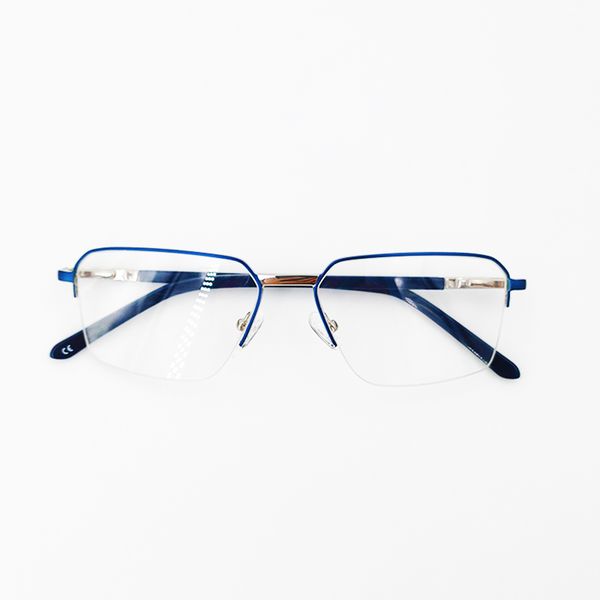eyeglass frame men's half frame alloy brand designer comfortable silicone nose rest in various colors, Silver
eyeglass frame men's half frame alloy brand designer comfortable silicone nose rest in various colors, Silver