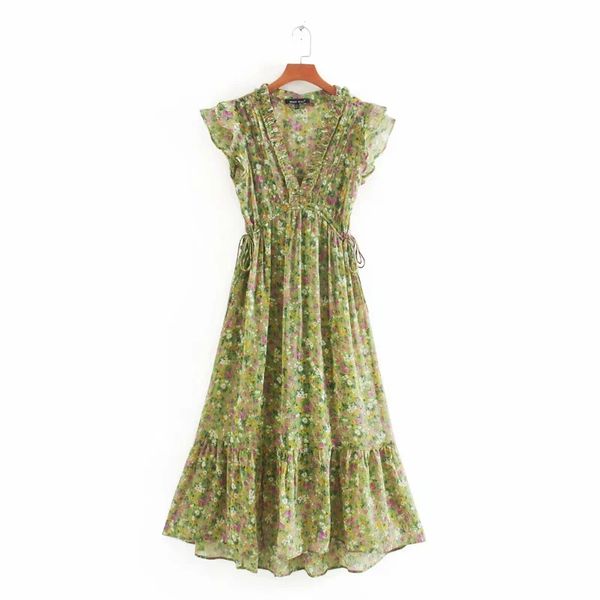 flower printing chiffon v neck drawstring waist women midi dress 2020 fashion casual lady butterfly sleeve dresses d5252, Black;gray
flower printing chiffon v neck drawstring waist women midi dress 2020 fashion casual lady butterfly sleeve dresses d5252, Black;gray