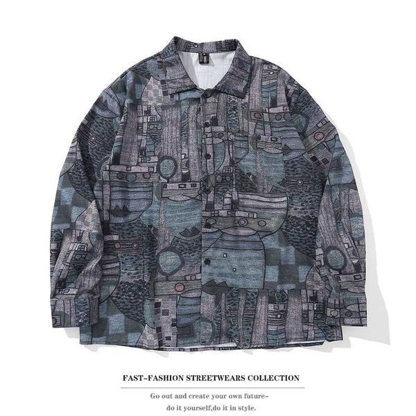 men's casual shirts classical print hawaii long sleeve dress harajuku button up shirt men hip hop streetwear, White;black
men's casual shirts classical print hawaii long sleeve dress harajuku button up shirt men hip hop streetwear, White;black