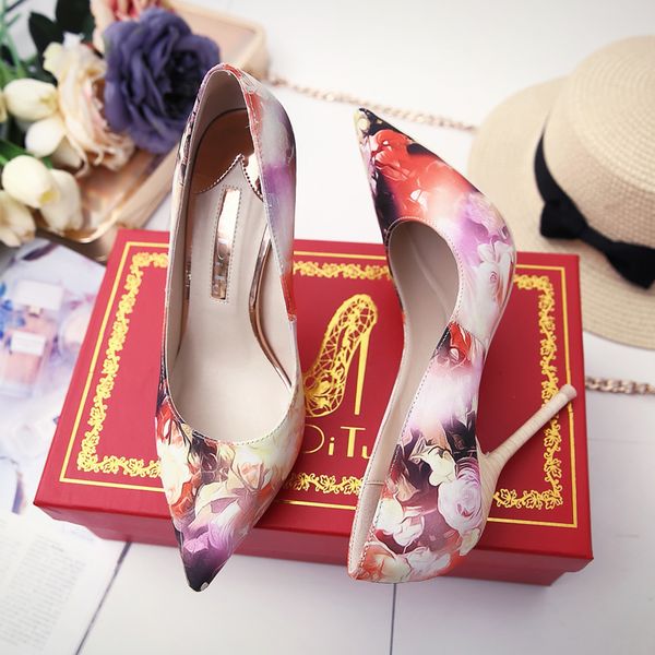 elegance2020 decent summer floral cloth pointed high 10cm wood stripe thin heel shallow mouth women's wedding shoes, Black
elegance2020 decent summer floral cloth pointed high 10cm wood stripe thin heel shallow mouth women's wedding shoes, Black