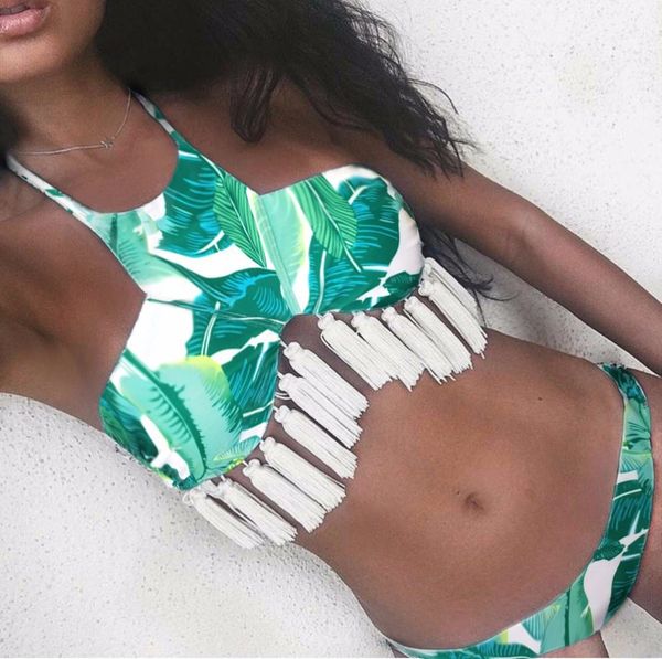 tassel bikini set green leaves women swimwear halter biquini maillot de bain femme high neck bathing suit swimsuit
tassel bikini set green leaves women swimwear halter biquini maillot de bain femme high neck bathing suit swimsuit