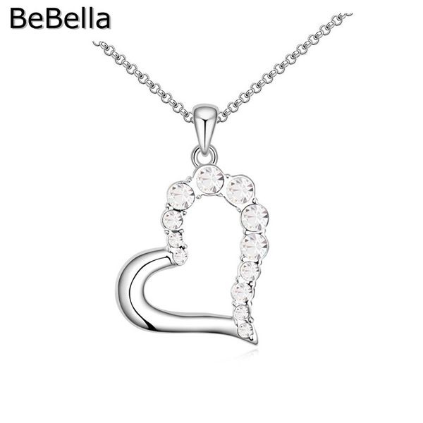 pendant necklaces bebella classic inlaid heart crystal made with czech women gift, Silver
pendant necklaces bebella classic inlaid heart crystal made with czech women gift, Silver