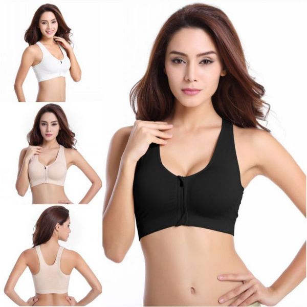 gym clothing sports bra ront zipper comfortable shockproof without rims lightweight support running yoga underwear, White;black
gym clothing sports bra ront zipper comfortable shockproof without rims lightweight support running yoga underwear, White;black