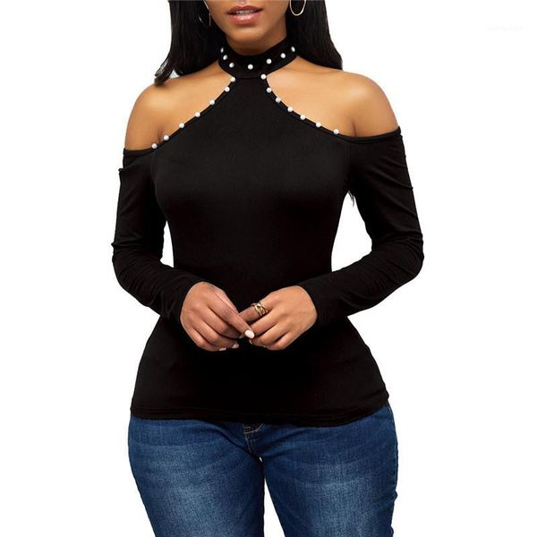 t shirts pearls strapless shoulder club slim long sleeved solid color t shirts fashion womens tees pearls womens designer, White
t shirts pearls strapless shoulder club slim long sleeved solid color t shirts fashion womens tees pearls womens designer, White