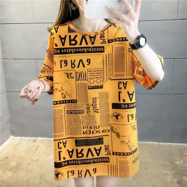 women's t-shirt half sleeve t-shirts summer women printed chic basic o-neck plus size 2xl oversize womens teens daily streetwear loose, White
women's t-shirt half sleeve t-shirts summer women printed chic basic o-neck plus size 2xl oversize womens teens daily streetwear loose, White