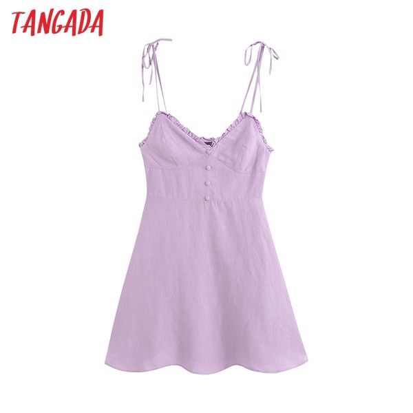 tangada women purple cotton linen beach dress strap sleeveless backless females mini dresses vestidos be862 c200919, Black;pink
tangada women purple cotton linen beach dress strap sleeveless backless females mini dresses vestidos be862 c200919, Black;pink