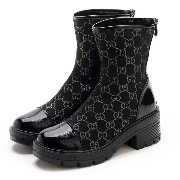platform women's boots; 2020 new autumn cloth leather stitching casual boots; fashionable women's boots, Black
platform women's boots; 2020 new autumn cloth leather stitching casual boots; fashionable women's boots, Black