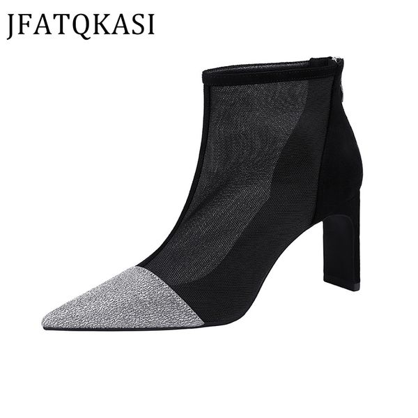 women high heels summer party shoes mesh sequin cloth net red style female pumps fashion brand breathable lady ankle boots, Black
women high heels summer party shoes mesh sequin cloth net red style female pumps fashion brand breathable lady ankle boots, Black