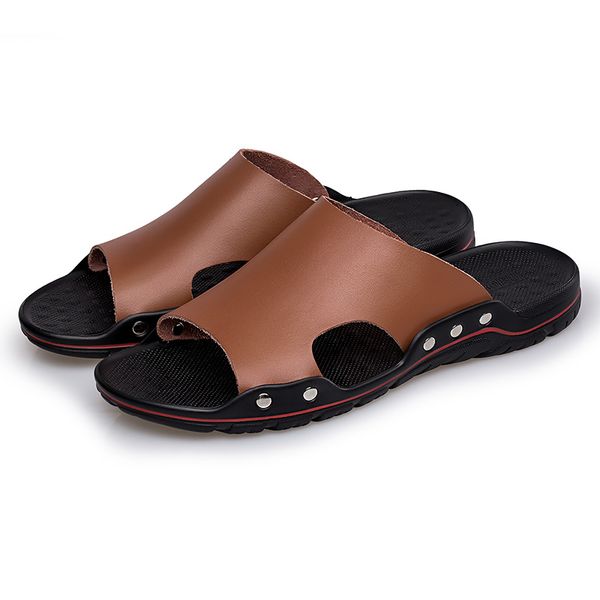 men slippers summer flat summer man shoes breathable beach slippers split leather flip flops mens, Black
men slippers summer flat summer man shoes breathable beach slippers split leather flip flops mens, Black