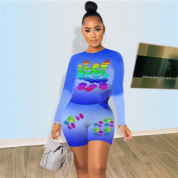 long sleeve lips print fashion womens tracksuits gradient womens two piece set crew neck casual ladies, Gray
long sleeve lips print fashion womens tracksuits gradient womens two piece set crew neck casual ladies, Gray