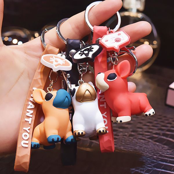 mini bulldog keychain pvc stereo dog keychain creative bag car hanging fun keyring, Silver
mini bulldog keychain pvc stereo dog keychain creative bag car hanging fun keyring, Silver