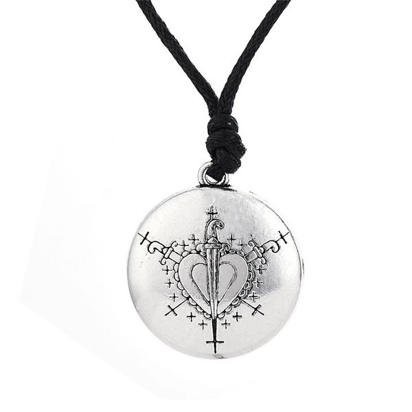 ezili dantor voodoo loa veve pendant lwa motherhood jewelry hoodoo amulet rope necklace, Silver
ezili dantor voodoo loa veve pendant lwa motherhood jewelry hoodoo amulet rope necklace, Silver