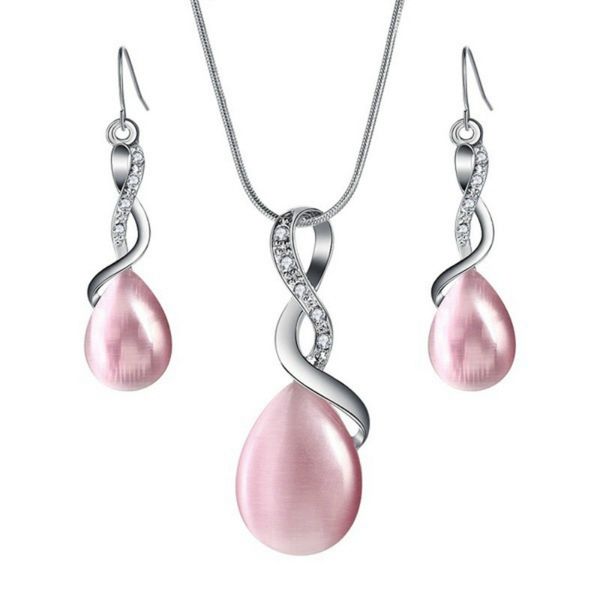 creative fashion opal pendant necklace earring set two-piece zirconia pendant necklace bride wedding gift, Silver
creative fashion opal pendant necklace earring set two-piece zirconia pendant necklace bride wedding gift, Silver