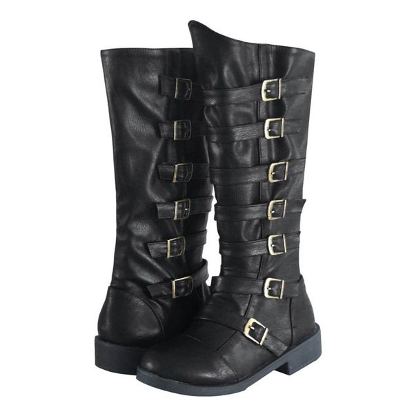 boots women's casual vintage ladies round head low heel buckle with knee buckle strap botas women's boots zapatos mujer au7, Black
boots women's casual vintage ladies round head low heel buckle with knee buckle strap botas women's boots zapatos mujer au7, Black