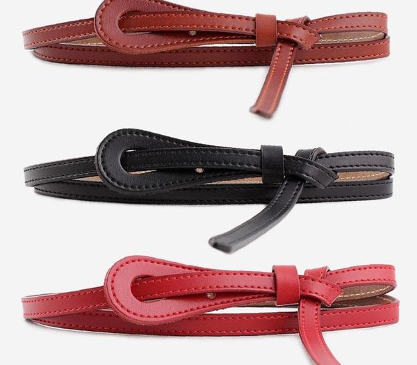 2020 new designer women's thin narrow black red brown genuine leather dress waist belt female knot strap belts for women dresses, Black;brown
2020 new designer women's thin narrow black red brown genuine leather dress waist belt female knot strap belts for women dresses, Black;brown