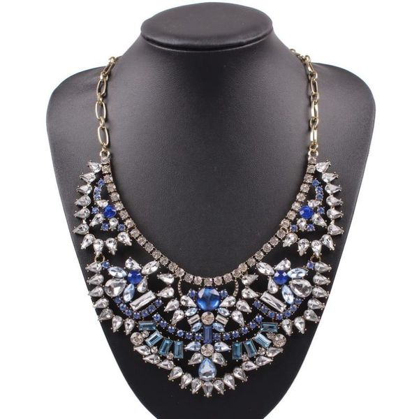 new arrival fashion rhinestone necklace vintage chunky statement crystal necklace for women jewelry, Silver 
new arrival fashion rhinestone necklace vintage chunky statement crystal necklace for women jewelry, Silver