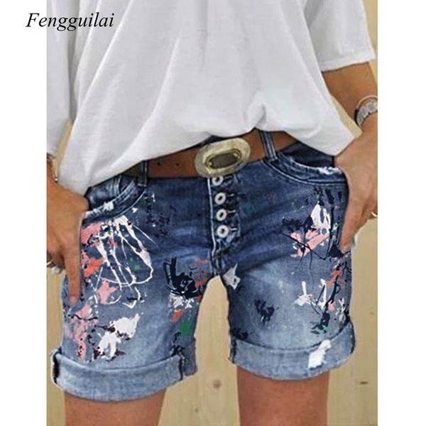 women summer denim shorts washed fashion printing jeans shorts plus size slim short, White;black
women summer denim shorts washed fashion printing jeans shorts plus size slim short, White;black