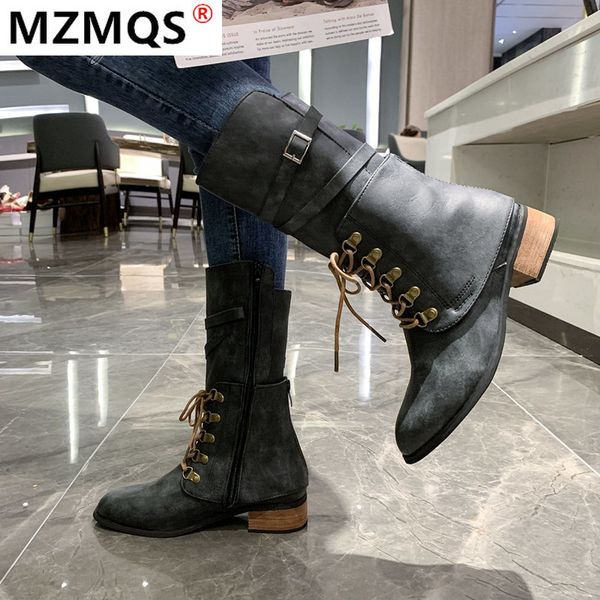 2020 new winter women's boots fashionable lace-up side-pull square-heel women's boots round-head buckle mid-heel comfort, Black
2020 new winter women's boots fashionable lace-up side-pull square-heel women's boots round-head buckle mid-heel comfort, Black