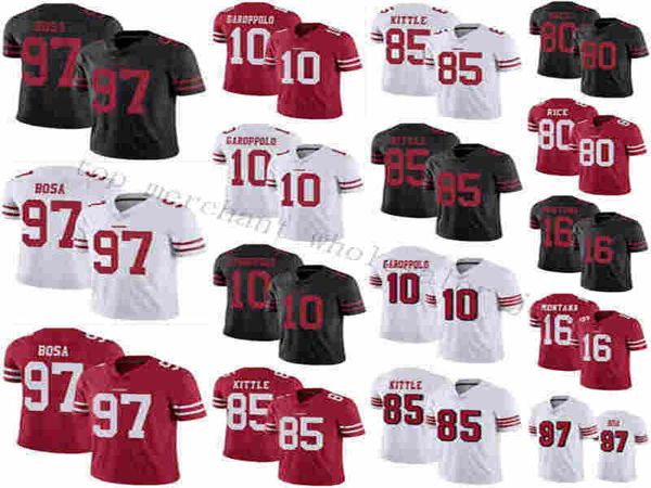 san 10 jimmy garoppolo francisco jersey 85 george kittle 49er 97 nick bosa jerry rice montana, Black;red
san 10 jimmy garoppolo francisco jersey 85 george kittle 49er 97 nick bosa jerry rice montana, Black;red
