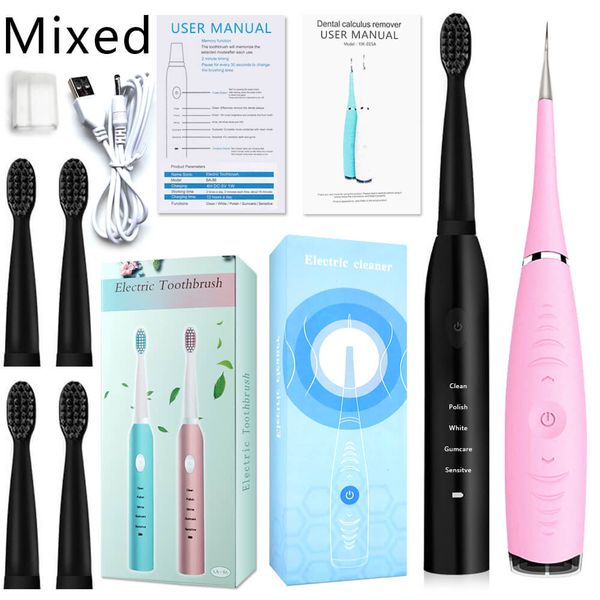 Portable Sonic Electric Toothbrush Rechargeable tool Oral Hygiene Dental Scaler Teeth whitening Remove Stains Dentist Brush Head
Portable Sonic Electric Toothbrush Rechargeable tool Oral Hygiene Dental Scaler Teeth whitening Remove Stains Dentist Brush Head