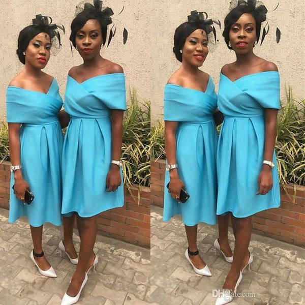 2020 simple blue knee length bridesmaid dresses chiffon off the shoulder a line formal bridesmaid dresses for weddings, White;pink
2020 simple blue knee length bridesmaid dresses chiffon off the shoulder a line formal bridesmaid dresses for weddings, White;pink