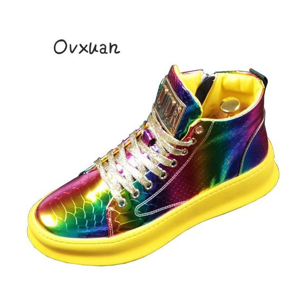 ovuxan boots men colorful snake leather metal high flat rubber board ankle boots british style mens designer short botas hombre, Black
ovuxan boots men colorful snake leather metal high flat rubber board ankle boots british style mens designer short botas hombre, Black