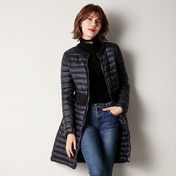 round neck waist hugging lightweight women's down jacket mid-length slim-looking elegant coat2020 winter new, Black
round neck waist hugging lightweight women's down jacket mid-length slim-looking elegant coat2020 winter new, Black