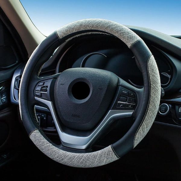 38cm/car steering wheel cover microfiber leather hand-stitched all-season leather cover anti-skid car linen steering
38cm/car steering wheel cover microfiber leather hand-stitched all-season leather cover anti-skid car linen steering